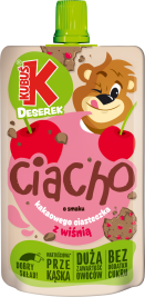 KUBUŚ pouch 100g o smaku kakaowego ciasteczka z wiśnią