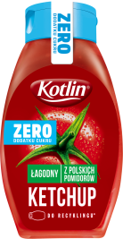 KOTLIN 420 g Ketchup łagodny ZERO dodatku cukru