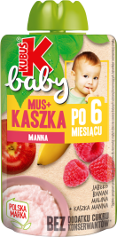 KUBUŚ 100 ml jabłko, banan, malina + kasza manna