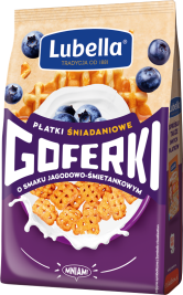 LUBELLA 400 g Goferki o smaku jagodowo - śmietankowym