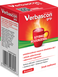 POLSKI LEK Verbascon grip 6 saszetek smak malinowy