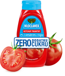 WŁOCŁAWEK Ketchup Zero dodatku cukru 450 g pikantny+