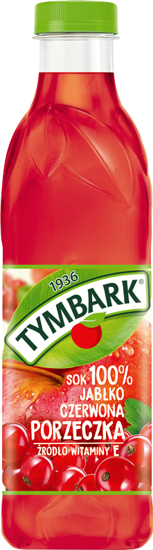 TYMBARK 1 litr sok 100% jabłko czerwona porzeczka