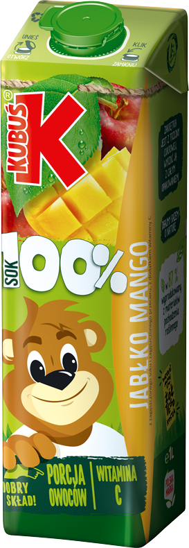 KUBUŚ 1L jabłko mango 100%