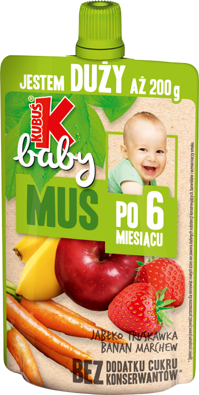 KUBUŚ BABY 200 g jabłko, truskawka, banan i marchew