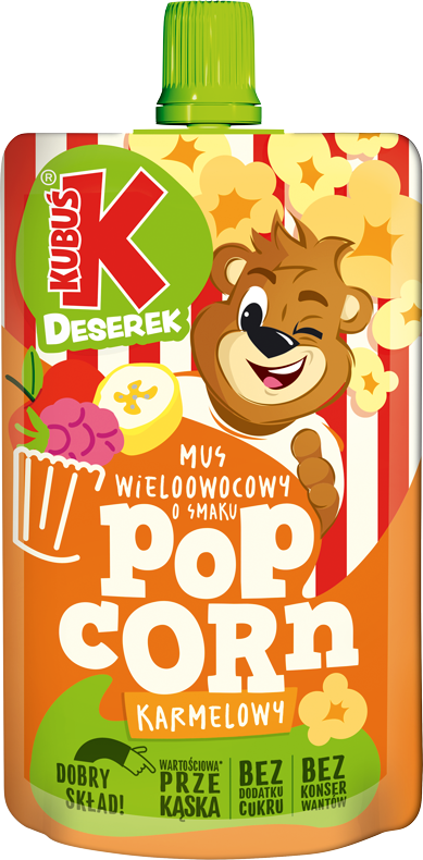 KUBUŚ 100 g Mus o smaku popcornu karmelowego