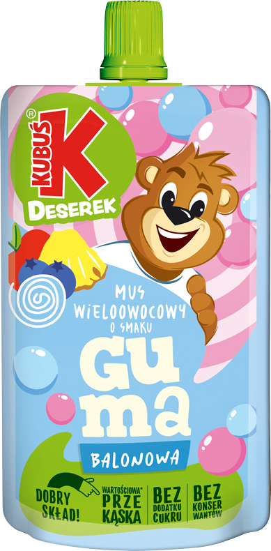 KUBUŚ 100 g Mus o smaku gumy balonowej
