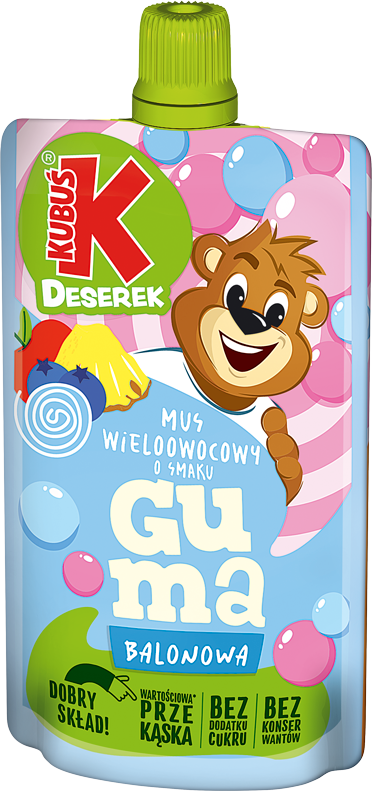 KUBUŚ 100 g Mus o smaku gumy balonowej