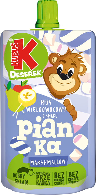 KUBUŚ 100 g Mus o smaku pianki marshmallow