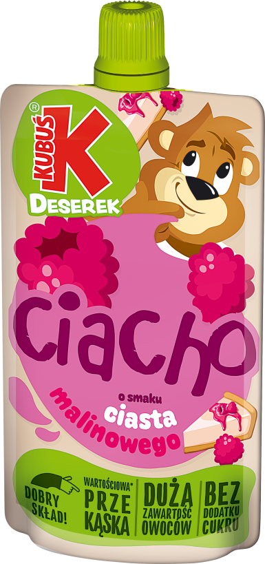 KUBUŚ pouch 100g o smaku ciasta malinowego