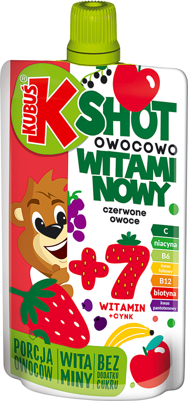 KUBUŚ 100 ml Shot owocowo-witaminowy, czerwone owoce