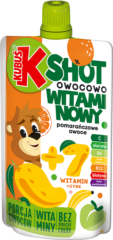 KUBUŚ 100 ml Shot owocowo-witaminowy, pomarańczowe owoce