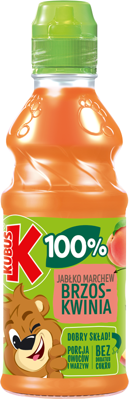 KUBUŚ 300 ml jabłko - marchew - BRZOSKWINIA