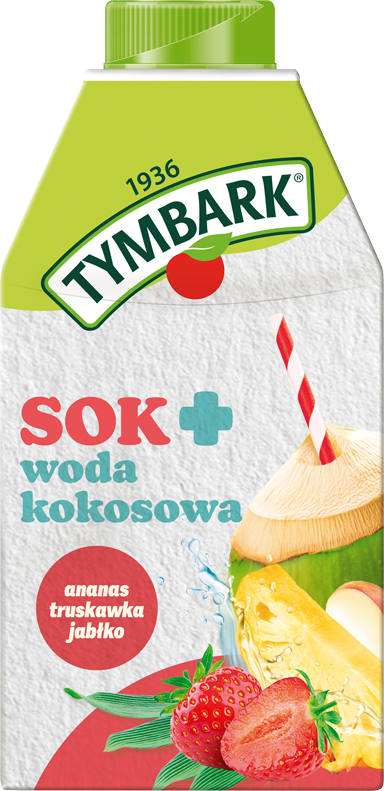TYMBARK 0,5 l Sok + woda kokosowa + ananas + truskawka + jabłko