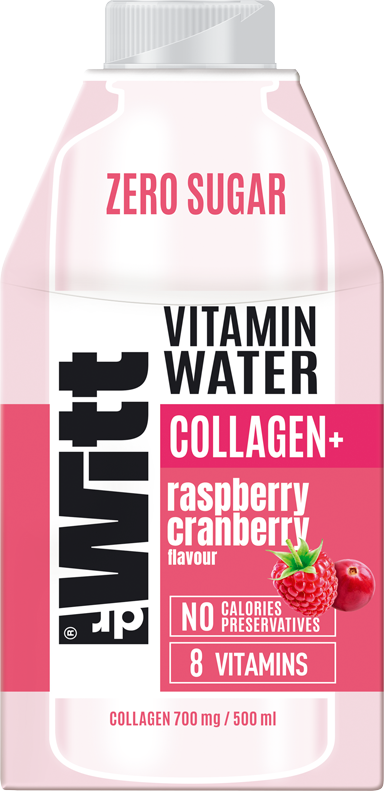 DR WITT 0,5 l Vitamin Water Collagen+ malina i żurawina