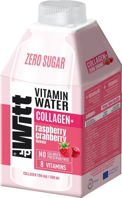 DR WITT 0,5 l Vitamin Water Collagen+ malina i żurawina