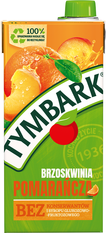 TYMBARK 1 litr pomarańcza - brzoskwinia