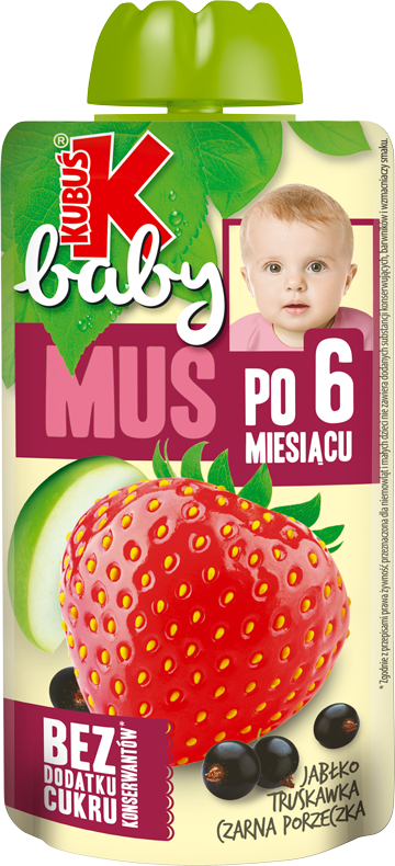 KUBUŚ BABY 120 ml jabłko, truskawka i czarna porzeczka