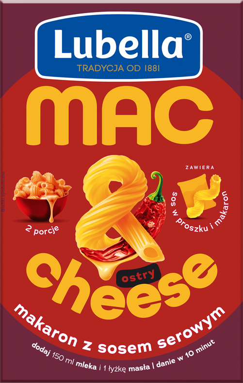 LUBELLA 160 g MAC&cheese makaron z sosem serowym ostrym