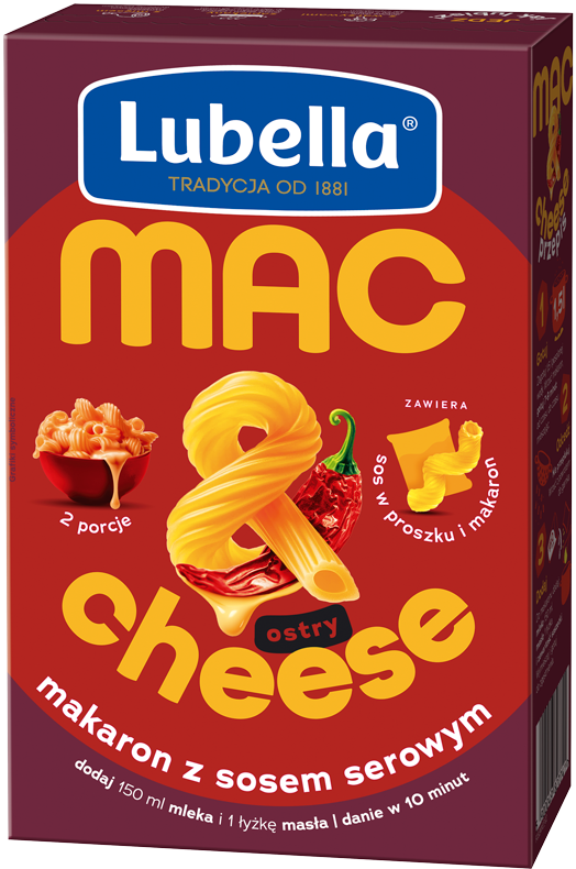 LUBELLA 160 g MAC&cheese makaron z sosem serowym ostrym