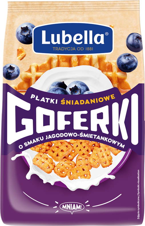LUBELLA 400 g Goferki o smaku jagodowo - śmietankowym
