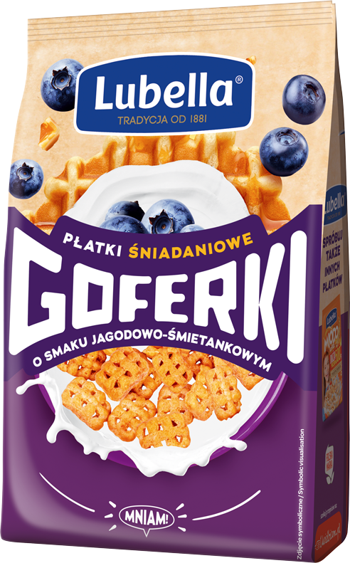 LUBELLA 400 g Goferki o smaku jagodowo - śmietankowym
