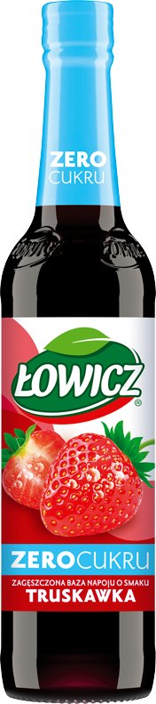 ŁOWICZ 400 ml Syrop ZERO CUKRU o smaku truskawkowym