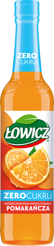 ŁOWICZ 400 ml Syrop ZERO CUKRU o smaku pomarańczowym