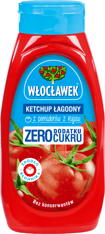 WŁOCŁAWEK Ketchup Zero dodatku cukru 450 g łagodny