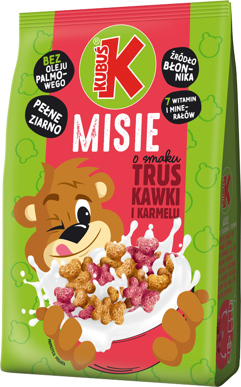 KUBUŚ 400 g Misie o smaku truskawki i karmelu