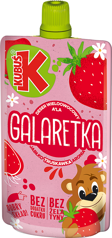 KUBUŚ pouch 100g jabłko - truskawka