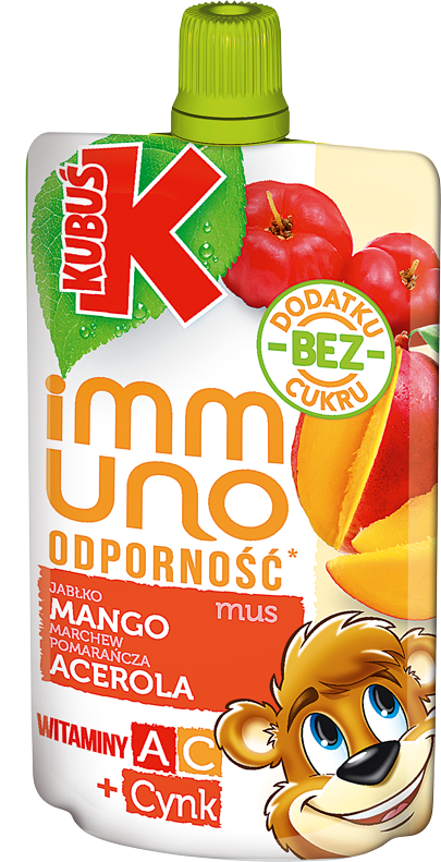 KUBUŚ pouch 100g jabłko, marchew, mango, acerola i pomarańcza