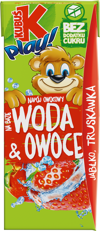 KUBUŚ 200 ml woda i owoce, smak  jabłko - truskawka