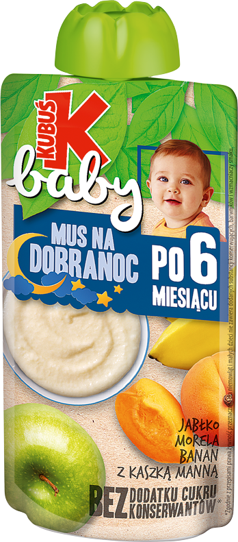 KUBUŚ 120 g jabłko, morela, banan z kaszką manną