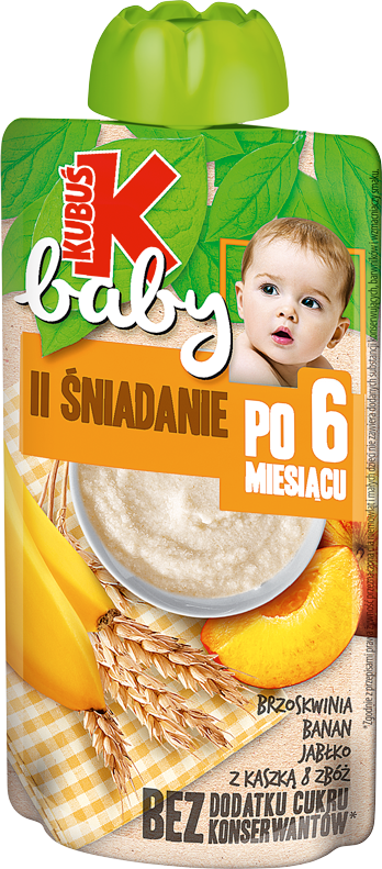 KUBUŚ BABY 120 g brzoskwinia-banan-jabłko-kaszka 8 zbóż