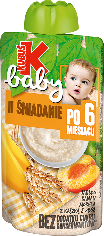 KUBUŚ BABY 120 g jabłko-banan-morela-kaszka 8 zbóż