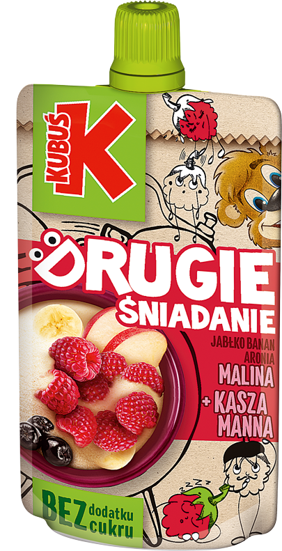 KUBUŚ pouch 100g malina i kasza manna