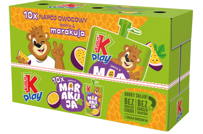 KUBUŚ PLAY jabłko i MARAKUJA - PAK 10x 200ml
