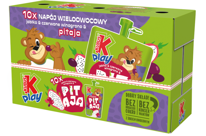 KUBUŚ PLAY jabłko i PITAJA – PAK 10x 200ml