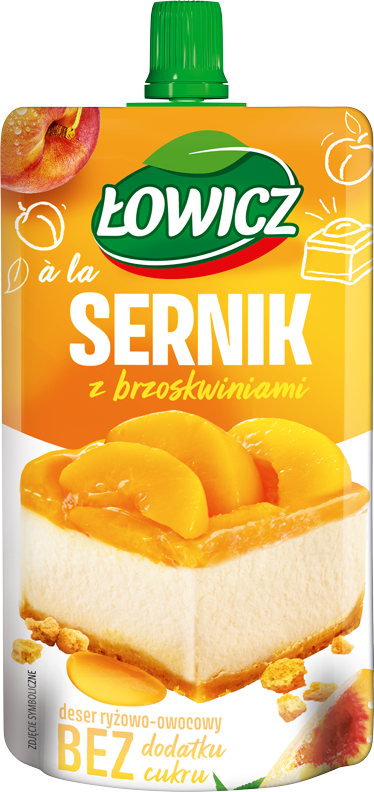 ŁOWICZ 100 g sernik z brzoskwiniami