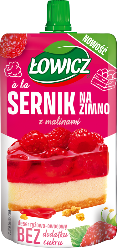 ŁOWICZ doypack 100g sernik z malinami