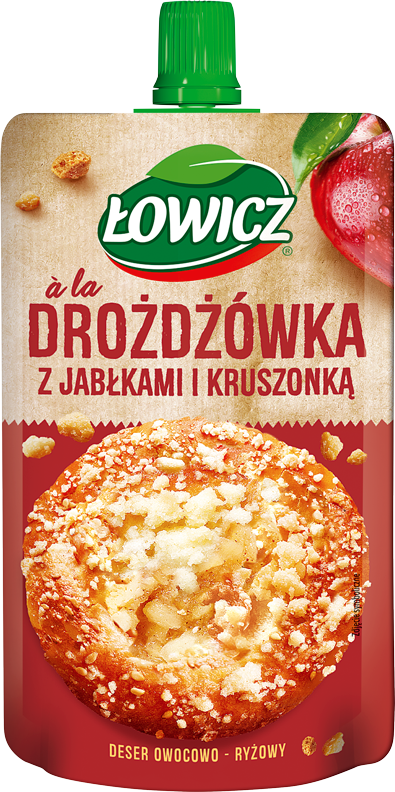 Łowicz 100 g Mus à la Drożdżówka z jabłkami i kruszonką