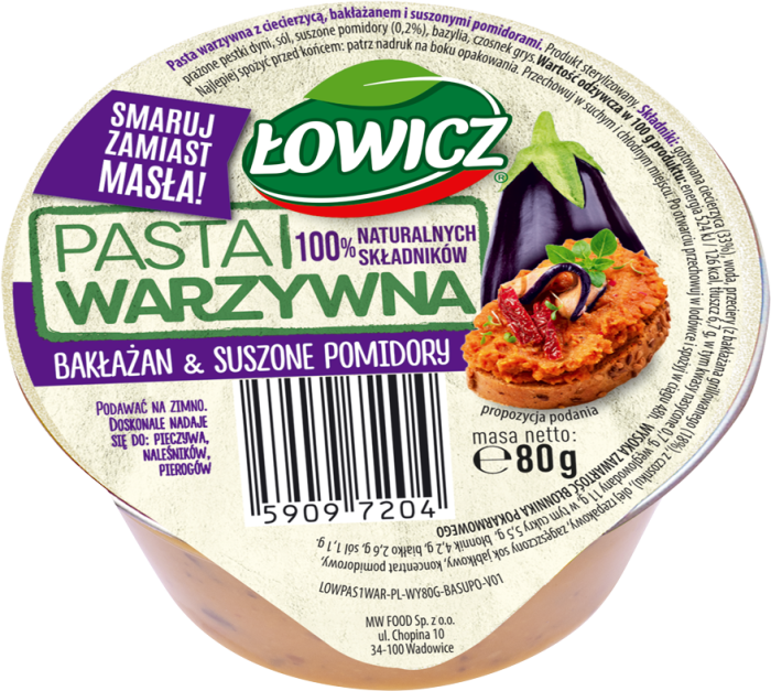 ŁOWICZ 80 g bakłażan i suszone pomidory