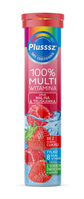 PLUSSSZ 100% Multiwitamina Malina & Truskawka