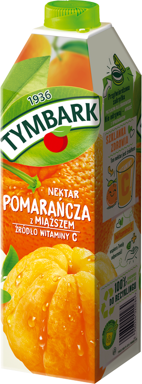TYMBARK 1 litr pomarańcza z miąższem