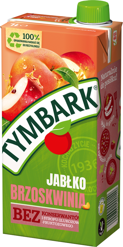 TYMBARK 1 litr jabłko - brzoskwinia