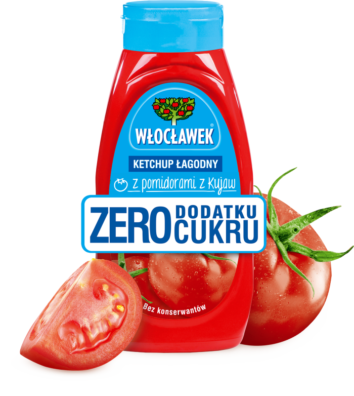 WŁOCŁAWEK Ketchup Zero dodatku cukru 450 g łagodny+