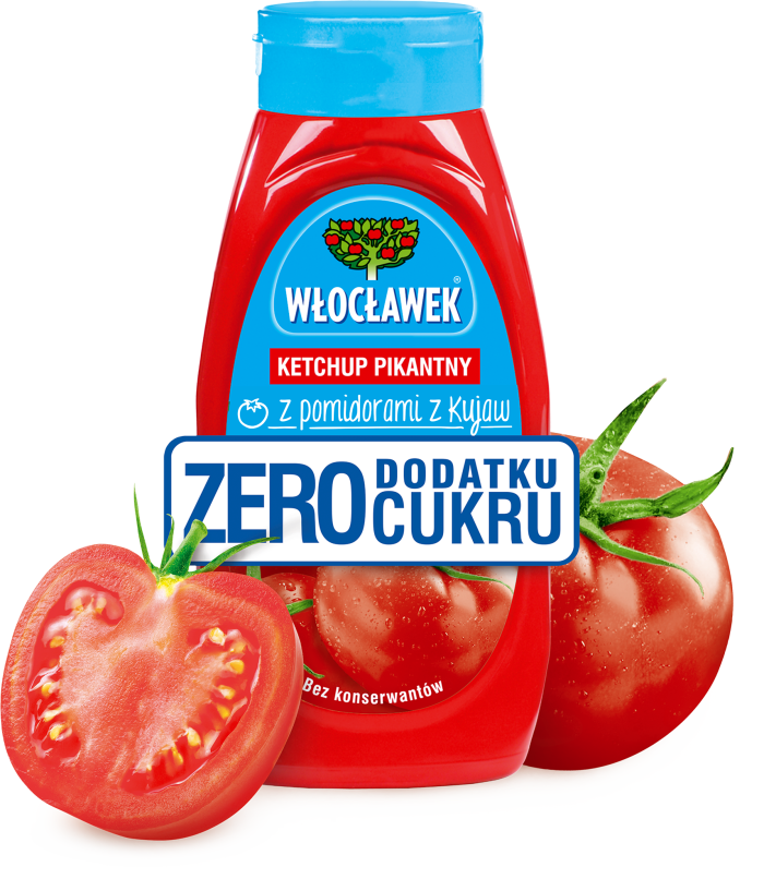 WŁOCŁAWEK Ketchup Zero dodatku cukru 450 g pikantny+